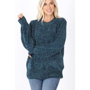 Chenille Teal Sweater